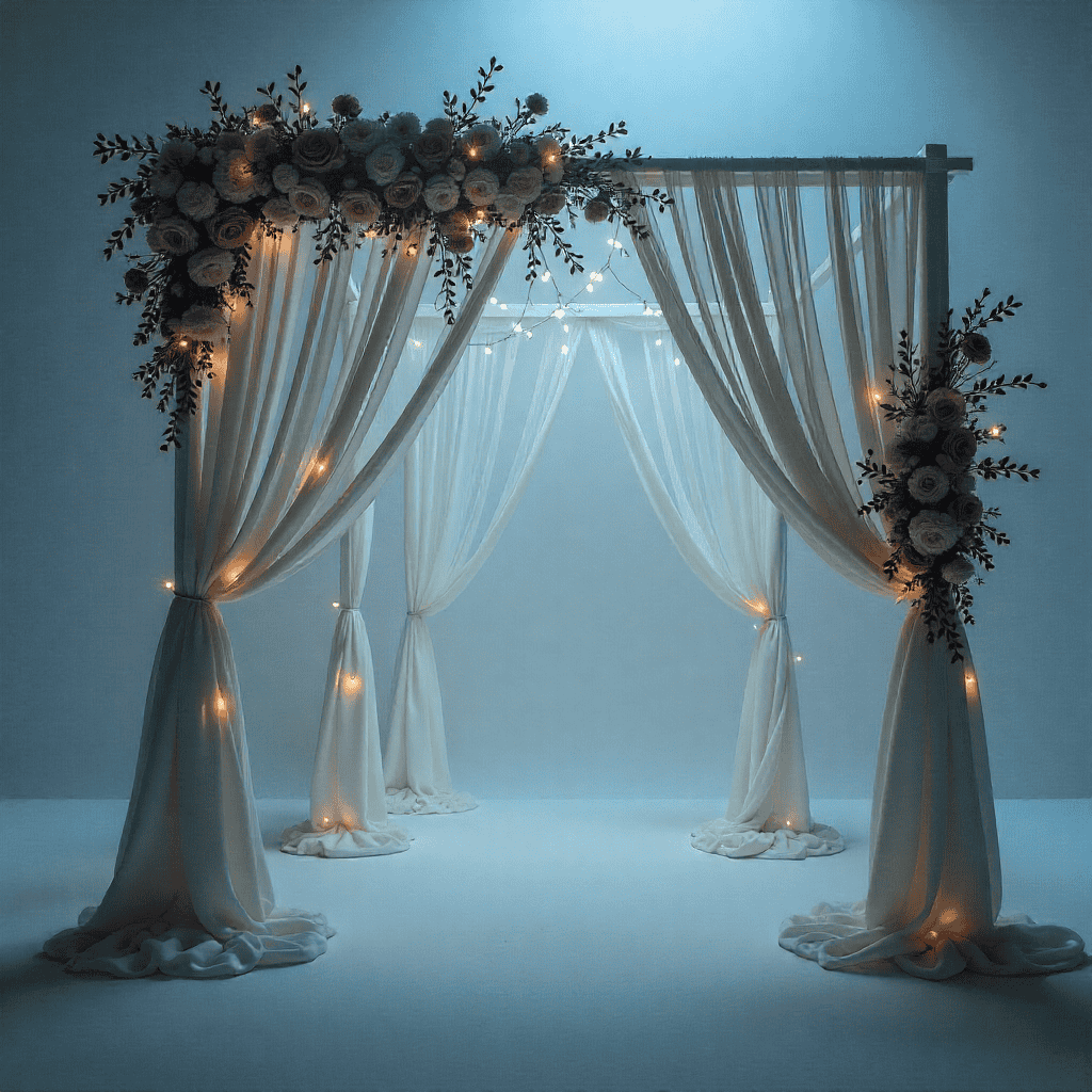 Photo zone frames and structures